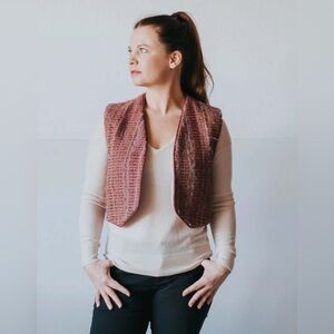 Vintage Off Ingrid’s Loom burgundy vest, size S/M